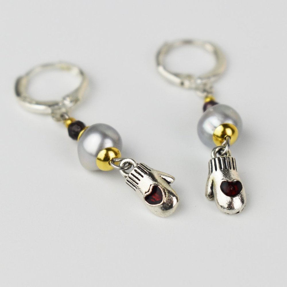 Cute funny earrings for egirl, little charm hoops, unusual quirky dangles